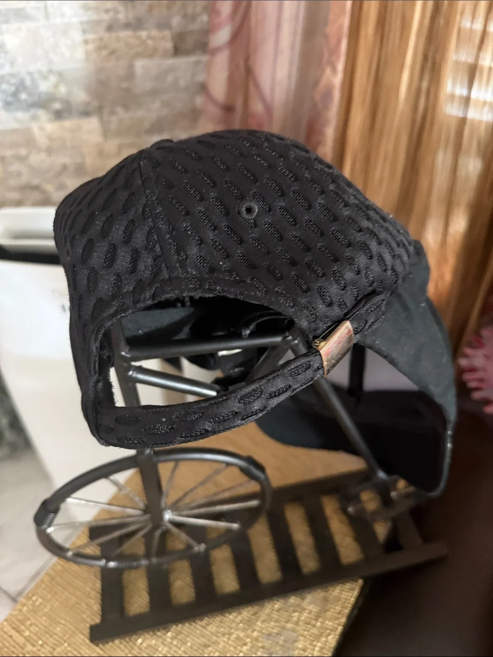 Steve Madden Black Rhinestone Visor Cap